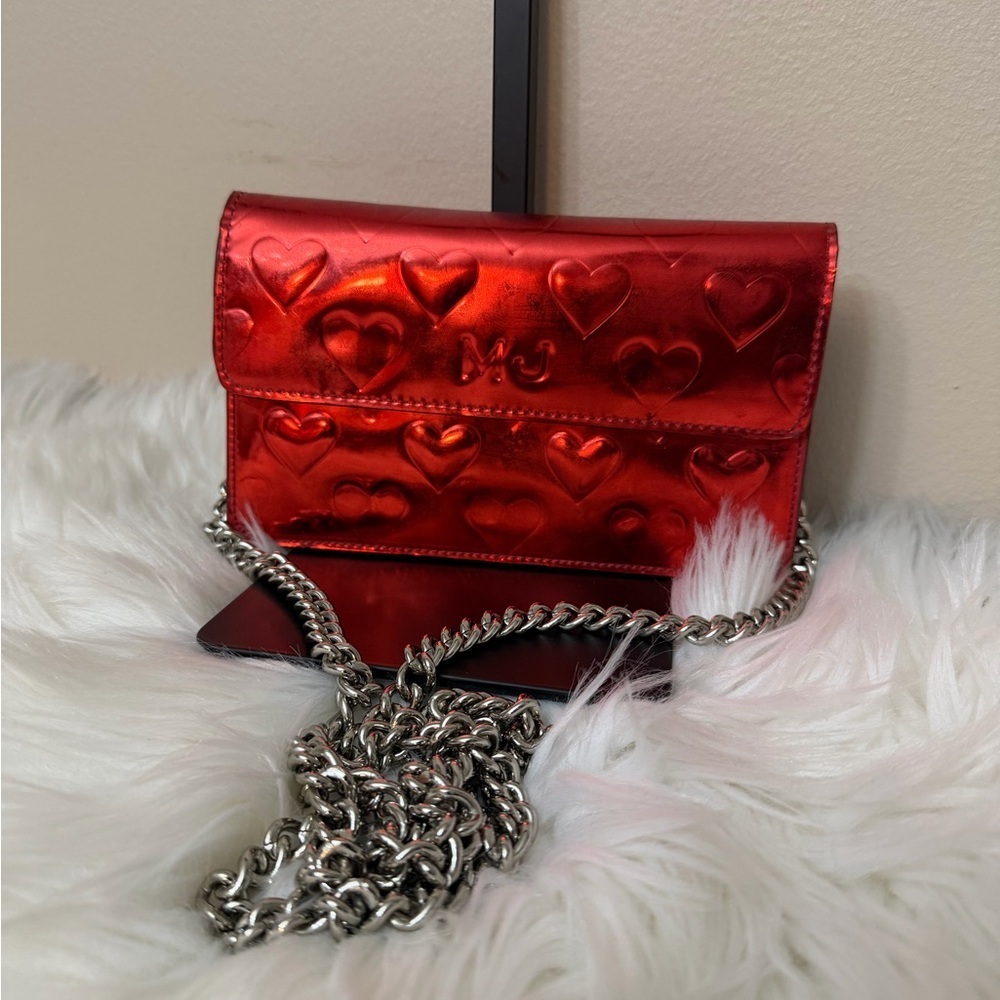 Marc Jacobs Red Heart Embossed Clutch